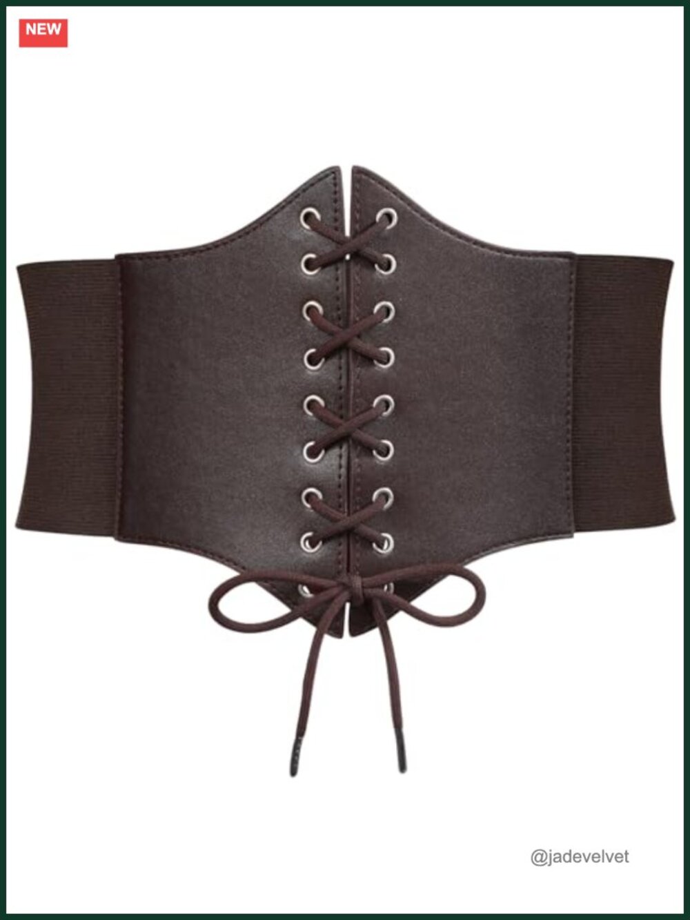 Wide Elastic Corset Belt Lace-Up Faux Leather Waist Belt Costume